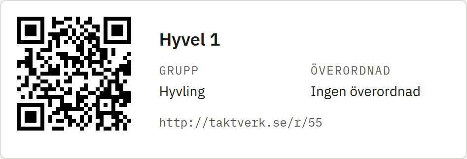 Skärmbild av QR-kod på maskinen